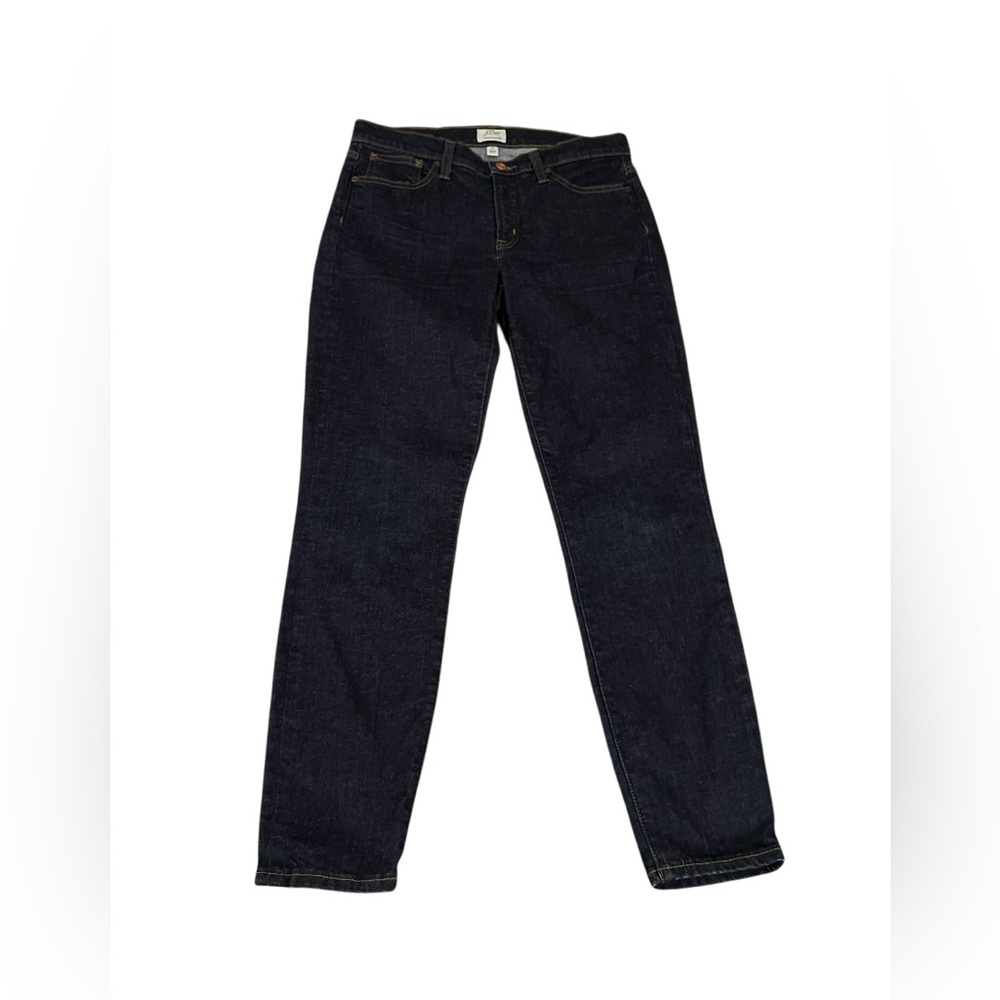 J.Crew Toothpick Jeans 29 Dark Wash Mid Rise Skinny Stretch 28” Inseam